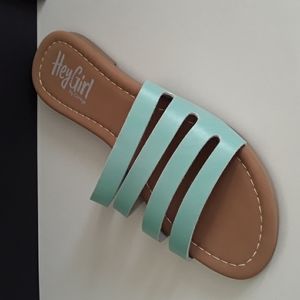 NWOT Hey Girl by Corky's Bikini Sandals - Aqua